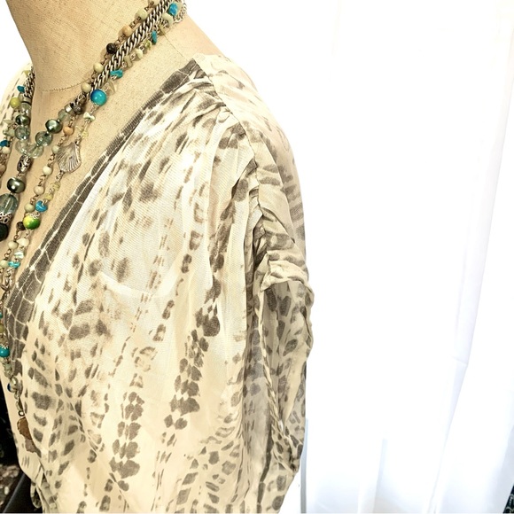 Love Is For Eternity maxi cover-up in a white and gray color combo- L - Picture 9 of 13